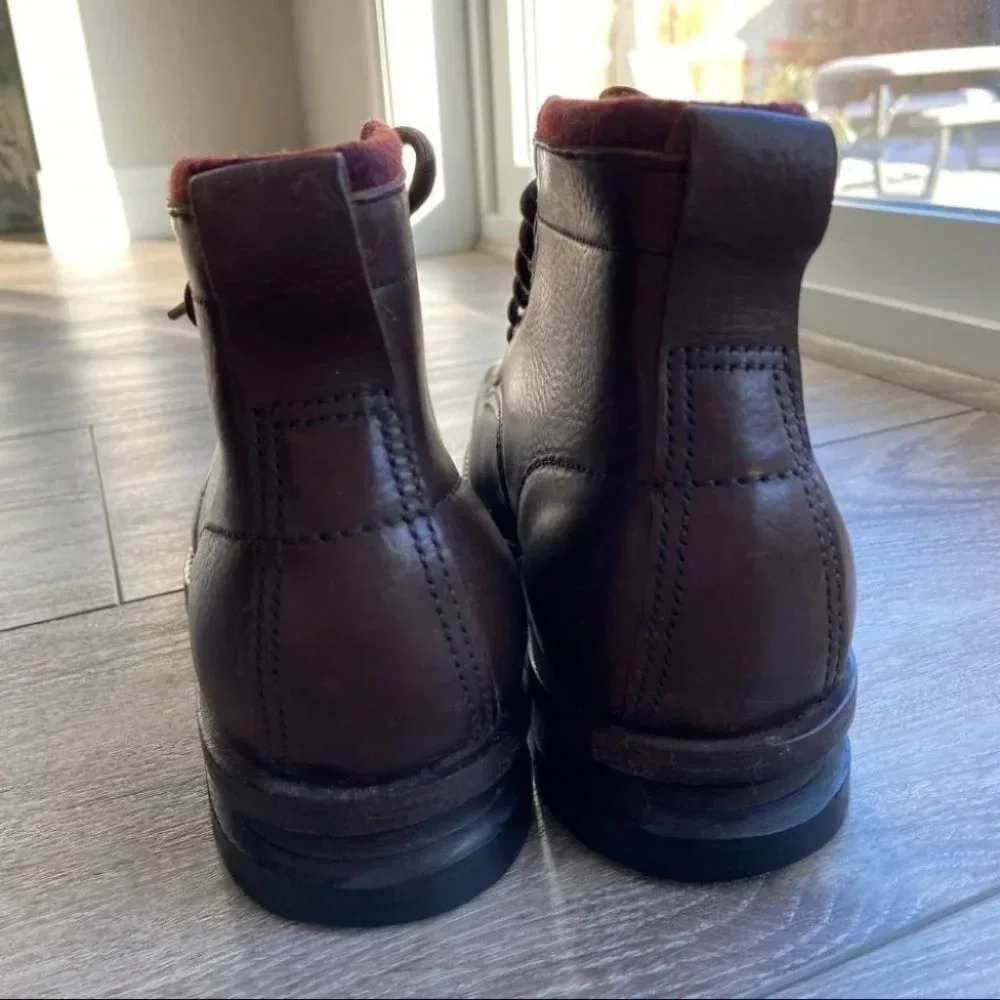 Antique Vintage Square Toe Leather Ski Boots